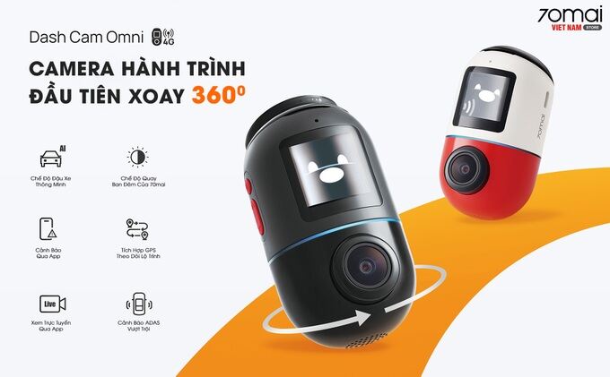 70mail Omni X200_Cam Hành Trình Xoay 360 Độ,Xem Trực Tuyến Từ Xa