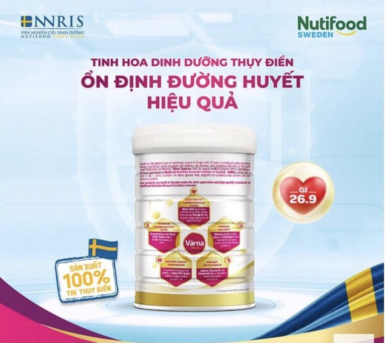 Sữa bột VARNA DIABETES lon 850gr ( date mới)