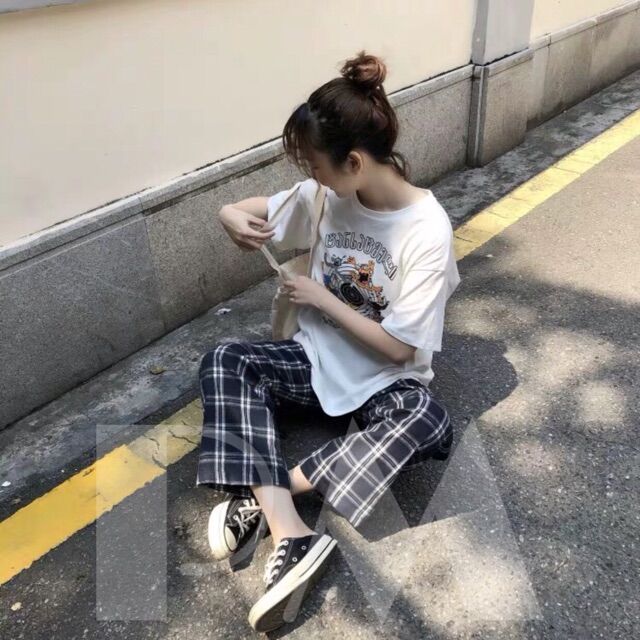 QUẦN ỐNG SUÔNG CARO KẺ ĐẸP