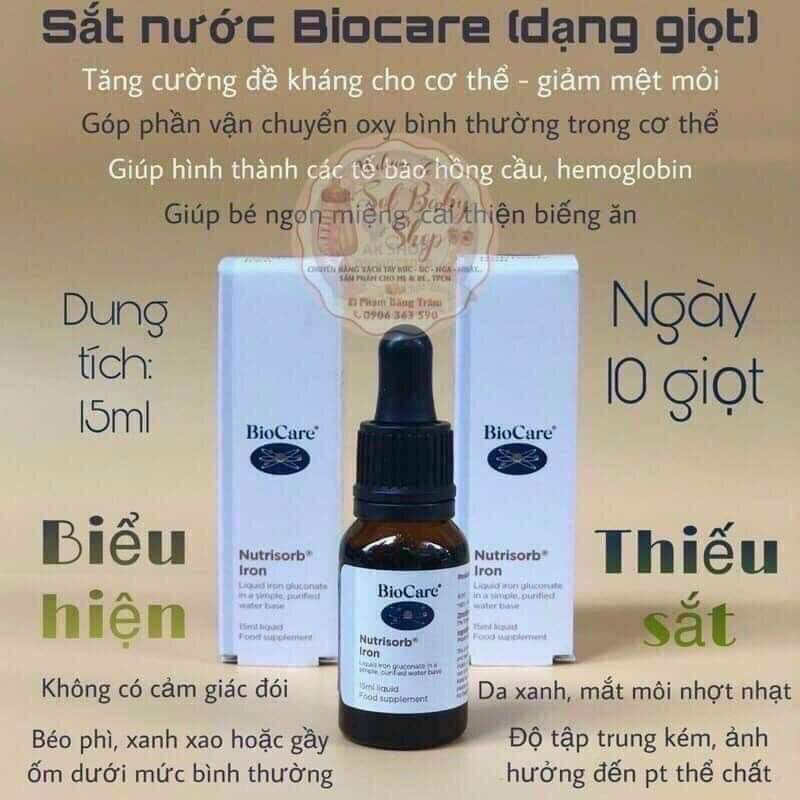 Sắt Nước BioCare Dạng Nhỏ Giọt Cho Bé Từ Sơ Sinh