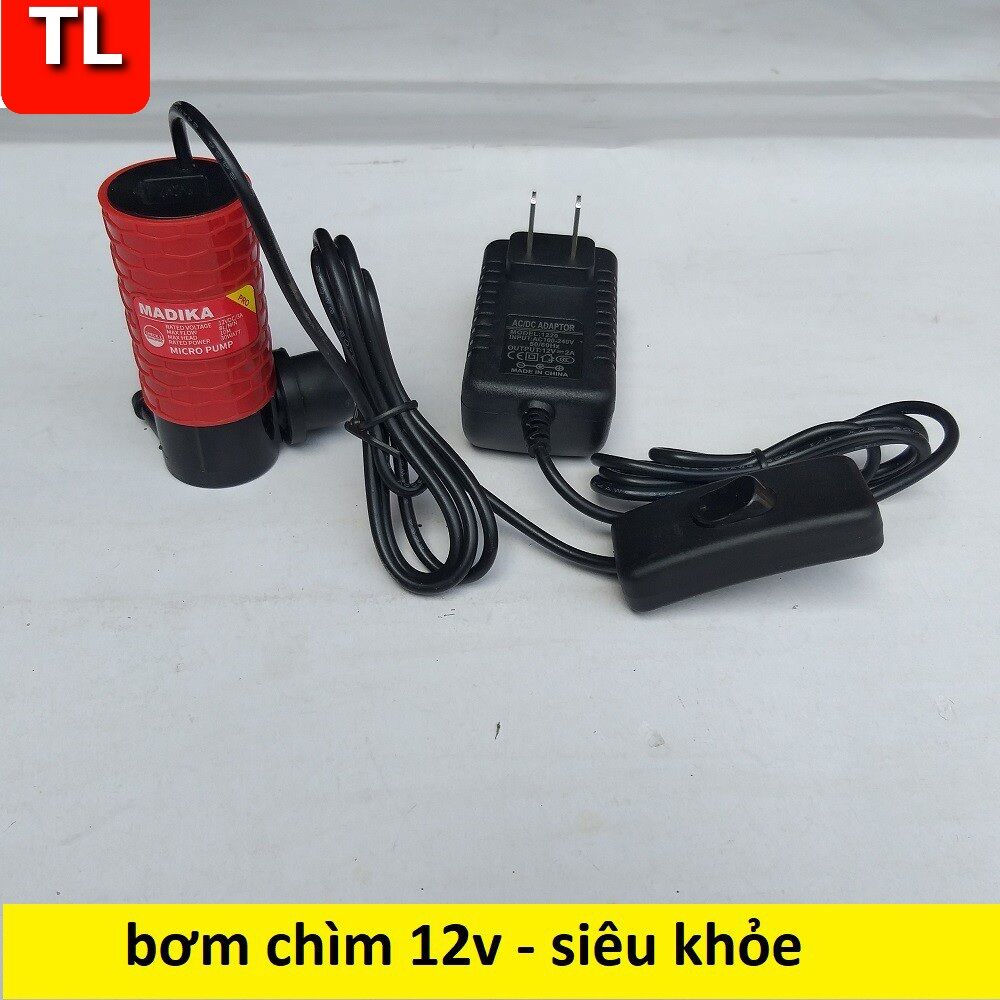 máy bơm nước chìm mini 12v - Dùng điện 22V (bơm nước cắt rãnh tường)