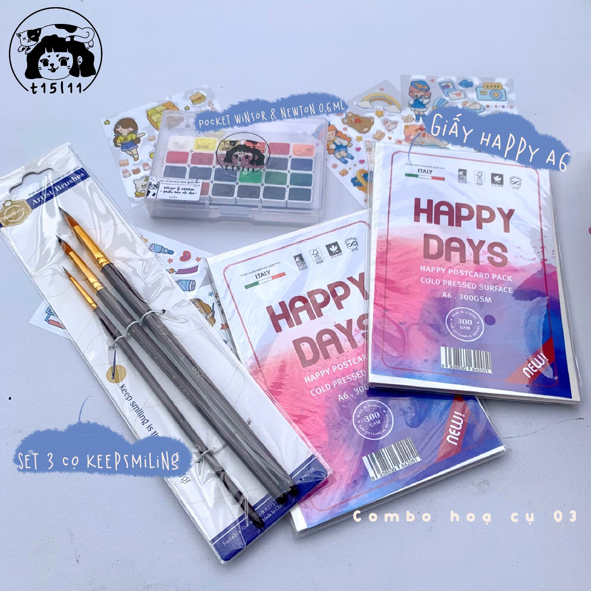 t15l11 Combo Màu Nước Hoạ Cụ 03