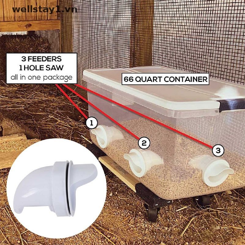 Máng ăn tự động gắn xô cho gà vịt