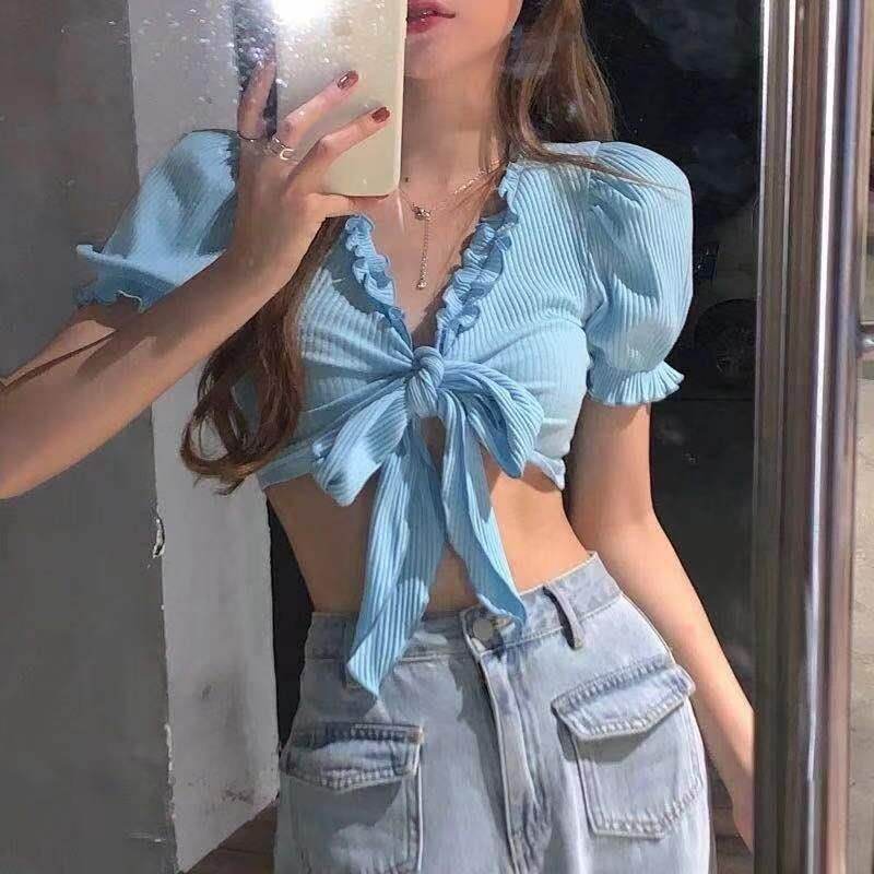 [HCM]ÁO CROPTOP CỘT DÂY TRƯỚC XINH XẮN
