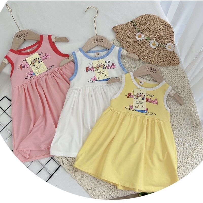 Váy thun cotton ba lỗ bé gái