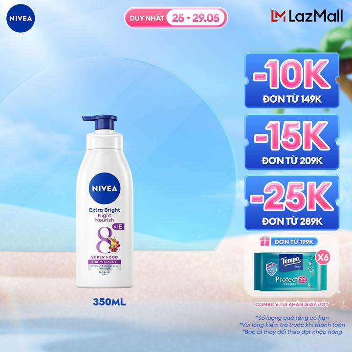 Sữa Dưỡng Thể NIVEA 8 Super Fooods Dưỡng Sáng Da | Mịn Da (350 ml)