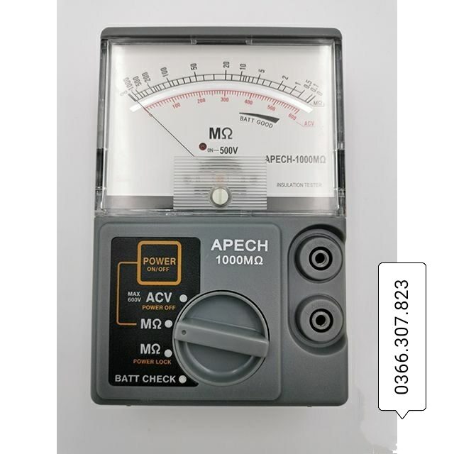 Đồng hồ đo điện trở cách điện apech 1000mω, 500v