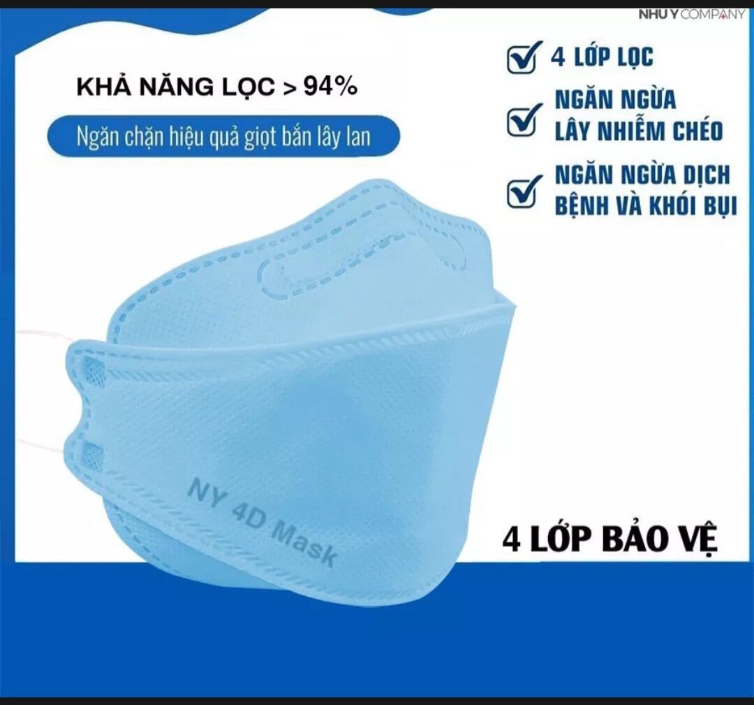 Thùng 200 cái khẩu trang k94 4 lớp dày mịn, kháng khuẩn, hàng công ty