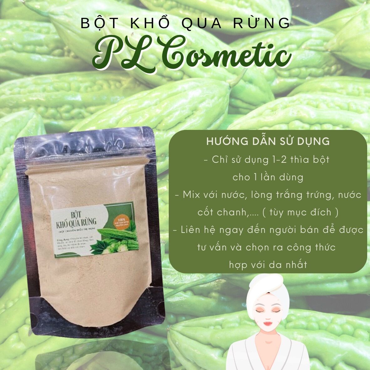 [Sẵn] Bột Khổ Qua Rừng PL Cosmetic 100g