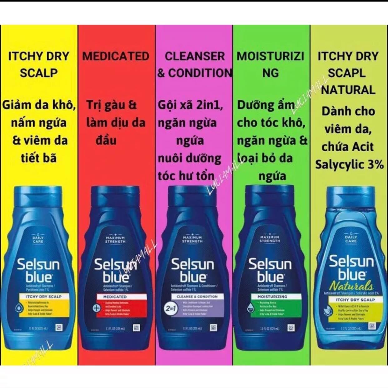 Dầu Gội Trị Gàu SelSun Blue Của Mỹ