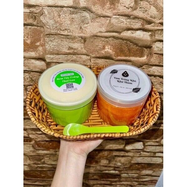 Tắm trắng khô + body tẩy trắng mạnh Thái Lan hủ 500g siêu trắng sau 7 ngày