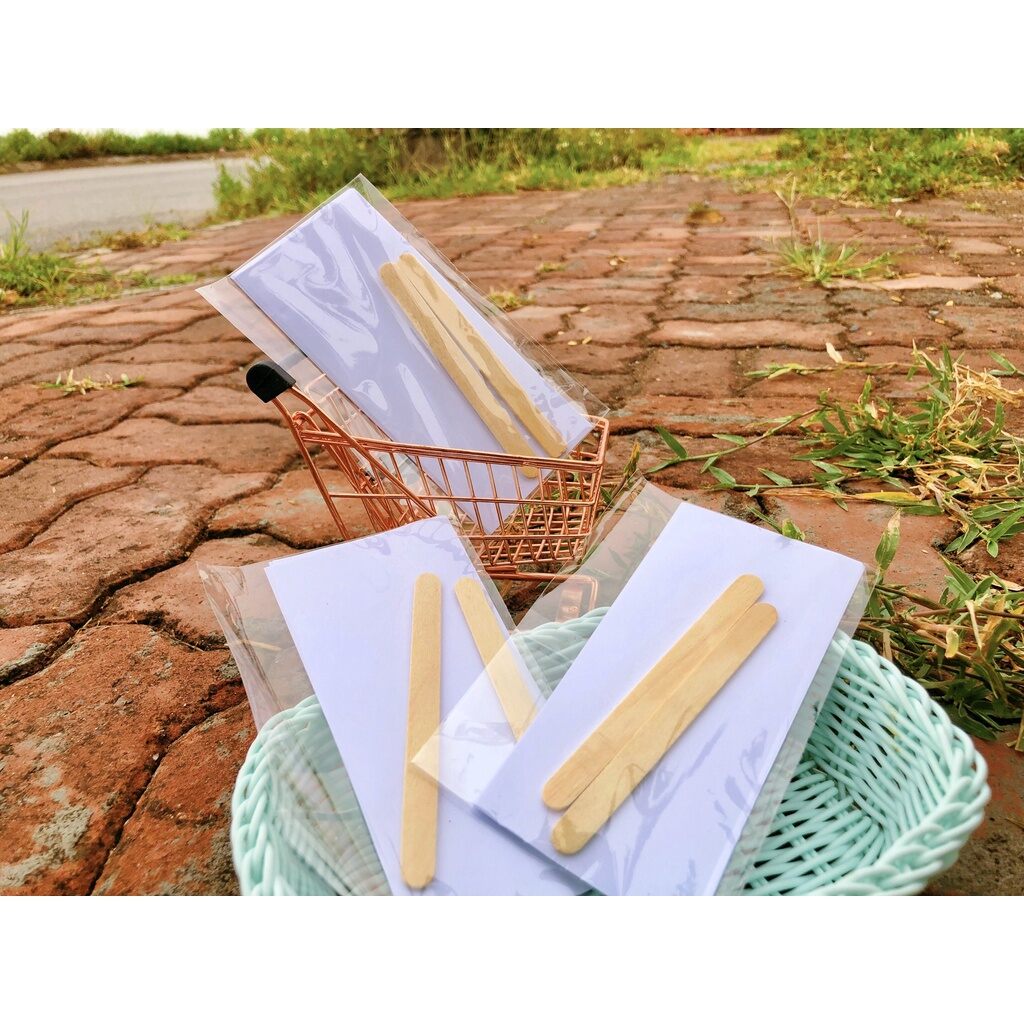 Sét 15 giấy và 2 que gạt was lông