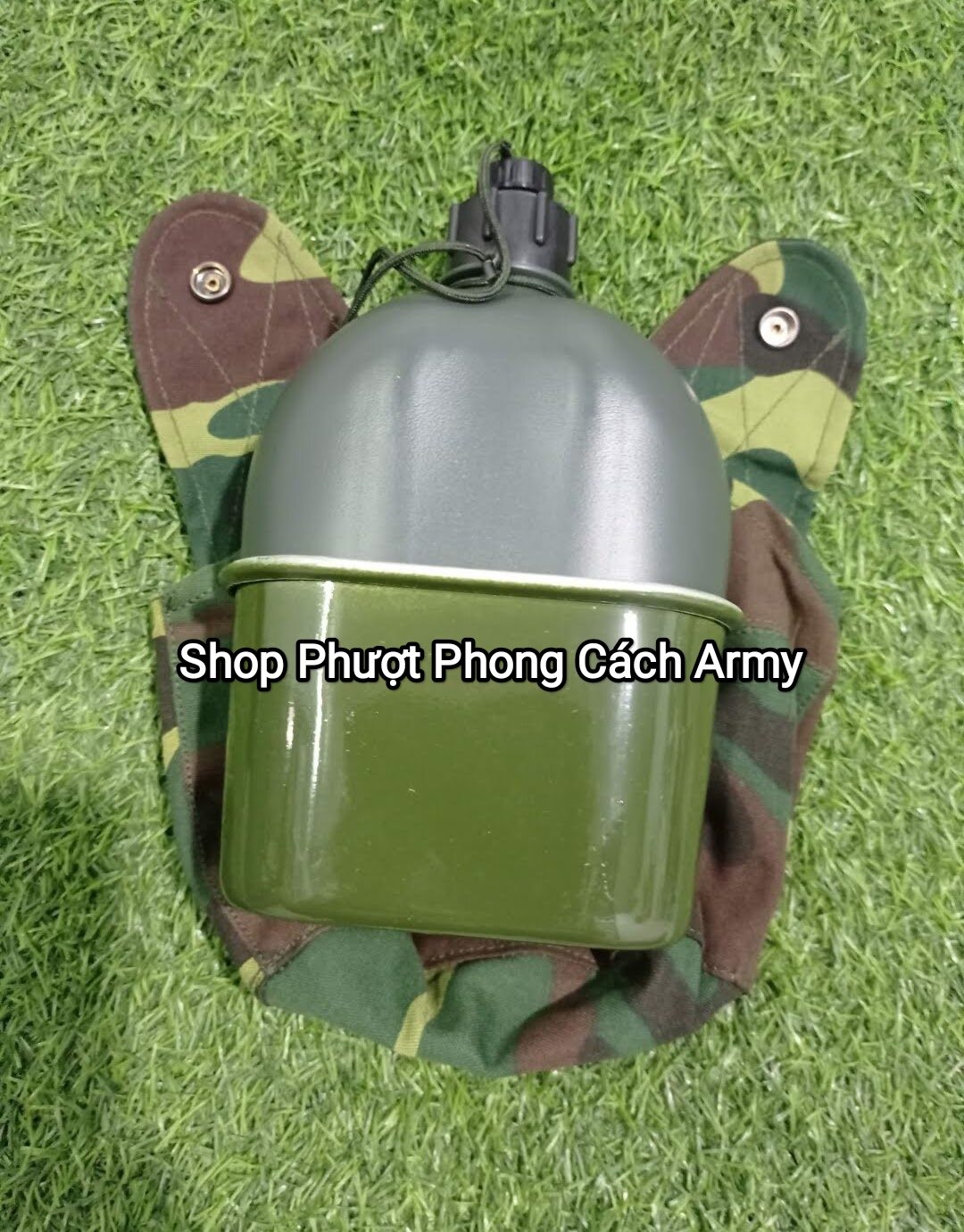 Bi đông (bình tông) nhựa đựng nước có ca nhôm