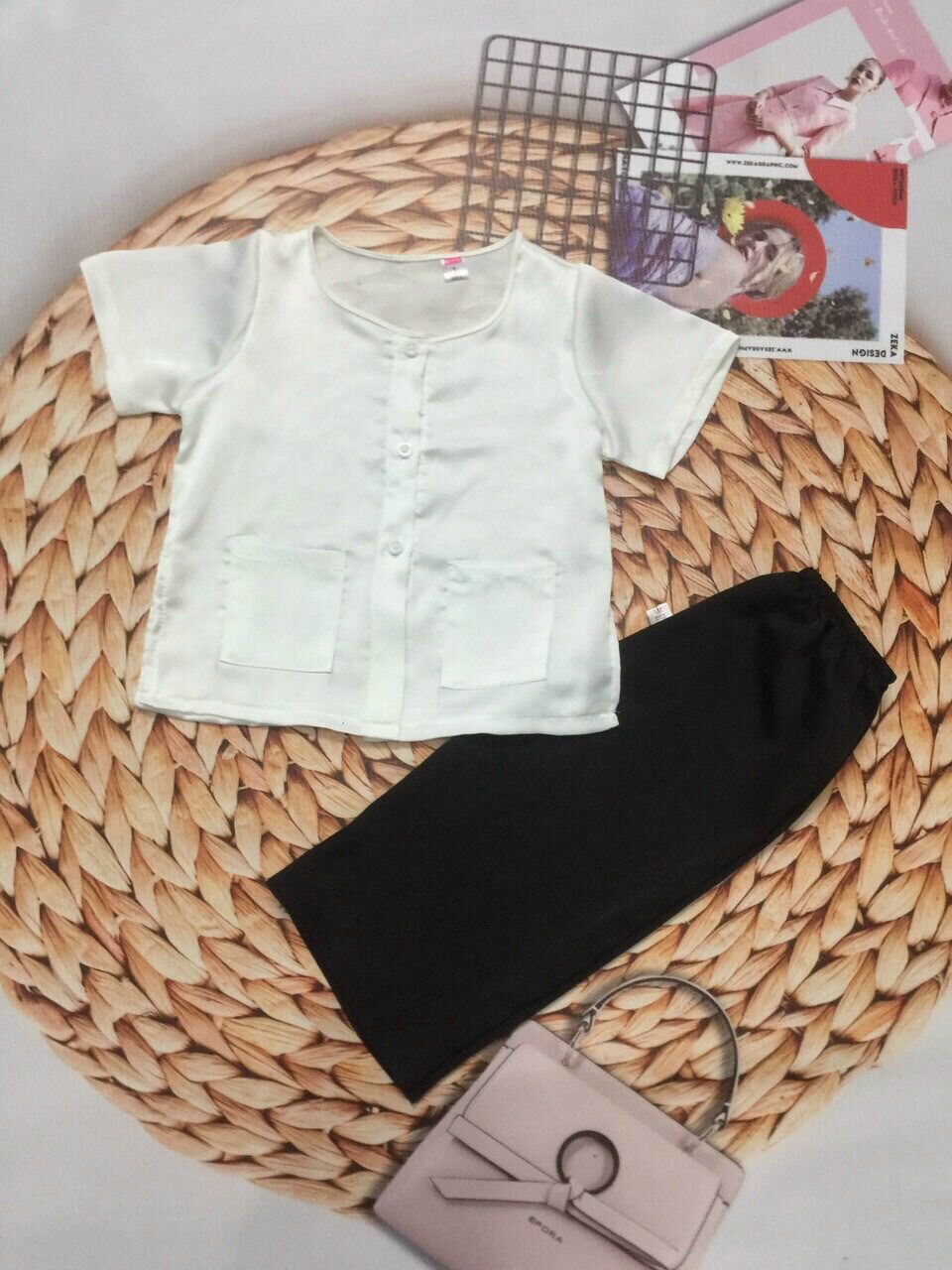 Bộ bà ba lụa satin hàng xịn shop cho bé