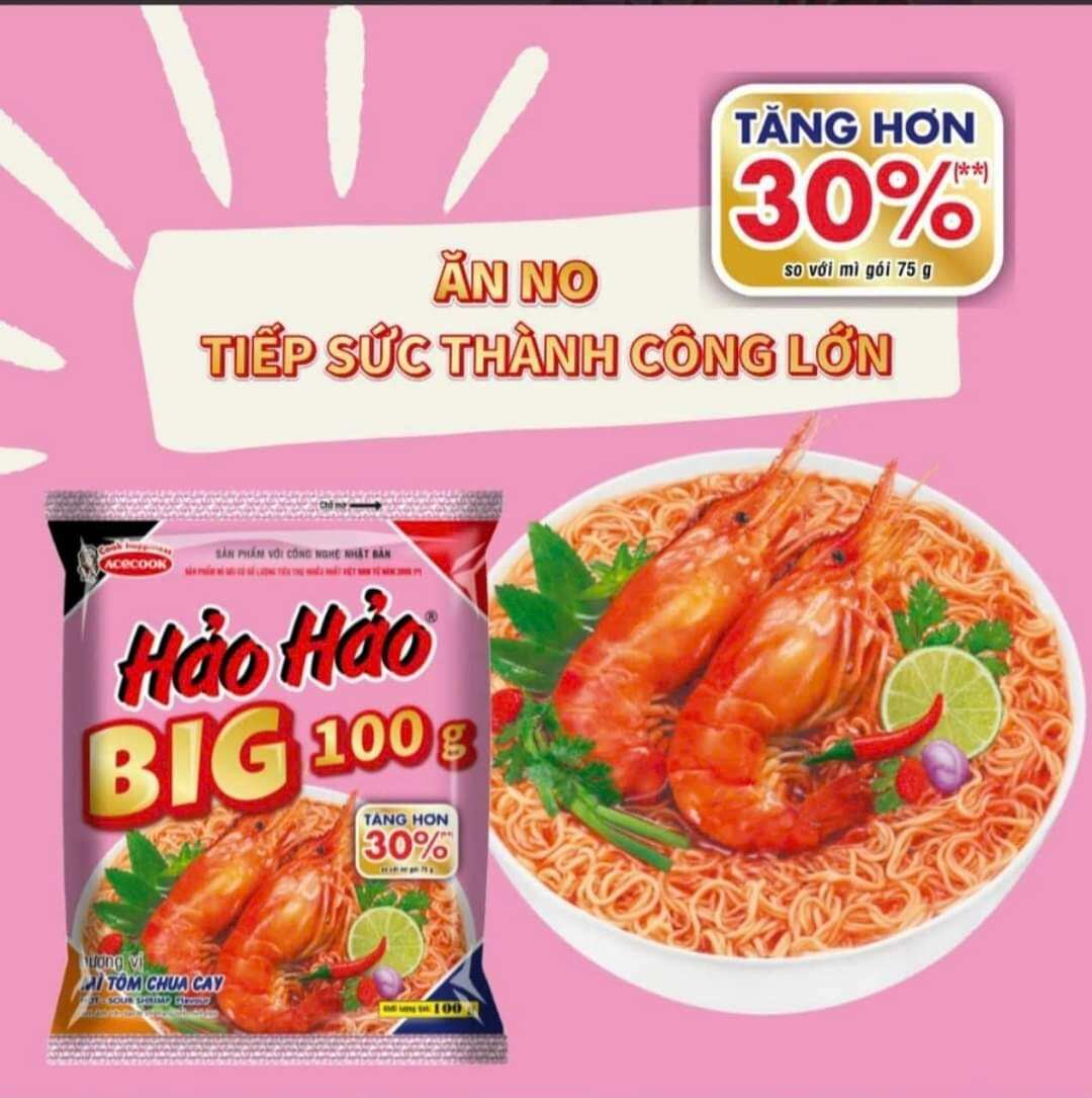 Mì Hảo Hảo BIG 100g( thùng 30 gói)
