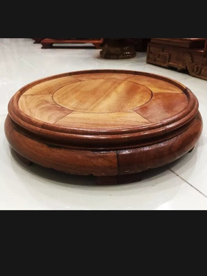 Đôn gỗ hương tròn có đế để đồ thờ bát hương đồ thờ tự tượng phật đồ phong thủy kê chậu hoa