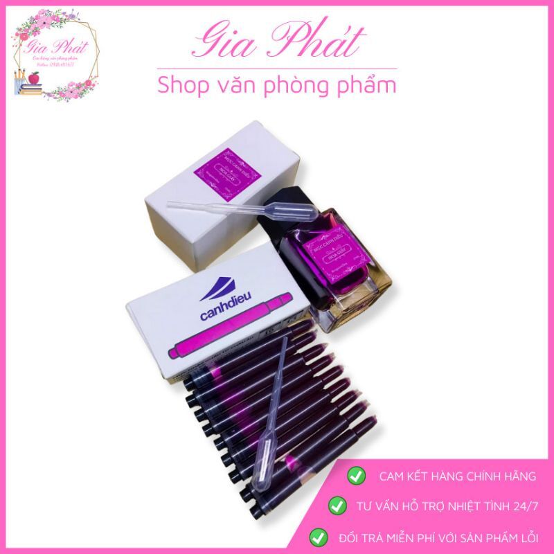 Hộp mực ống Cánh Diều GIÁ TỐT ống mực 2 đầu cắm bền màu và có độ chảy mực