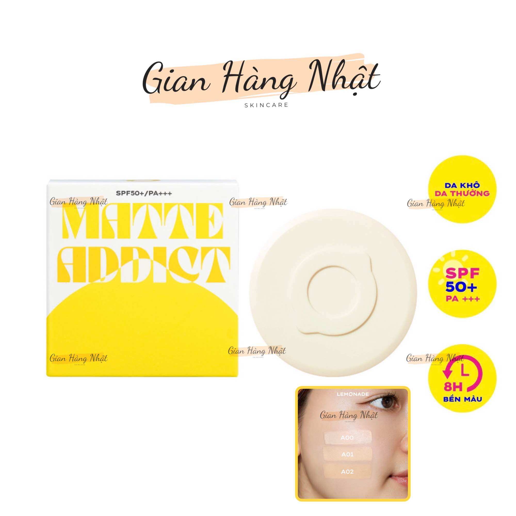 Phấn Nước Mịn Lì Lemonade Matte Addict Cushion