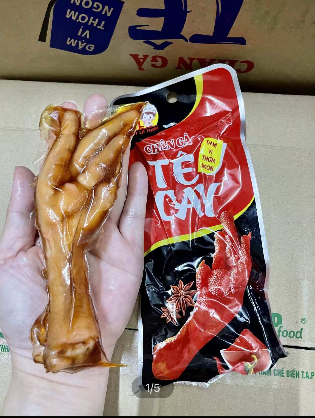 Combo 10 gói chân gà Tê Cay siêu to 50gr