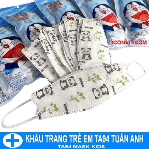 Túi 10 chiếc khẩu trang trẻ em 4D TA94