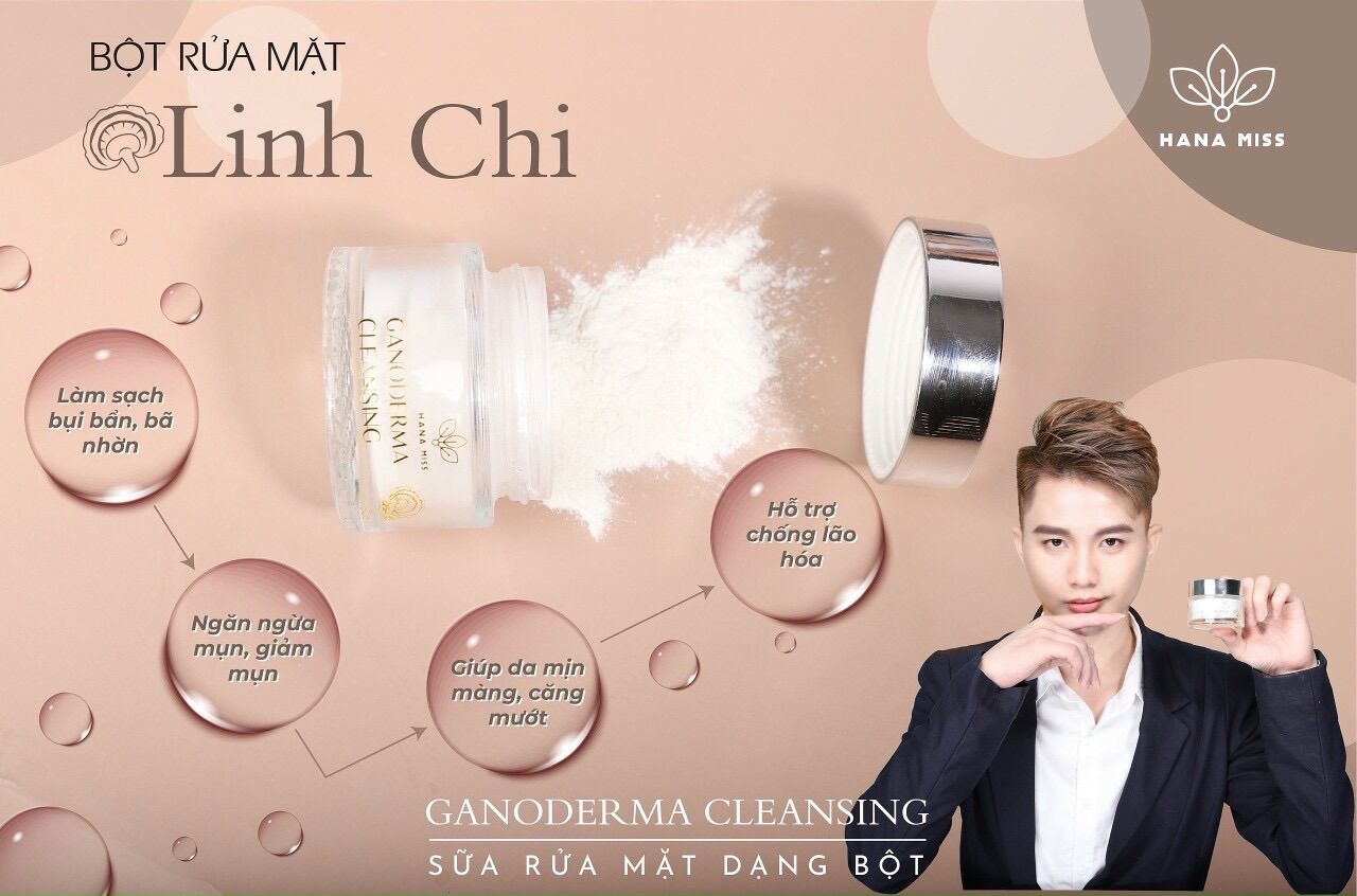 (Tặng 4 Mặt Nạ Dưỡng Da)Bột rửa mặt Linh Chi Hana Miss ☘CHÍNH HÃNG☘ an toàn cho mọi loại da