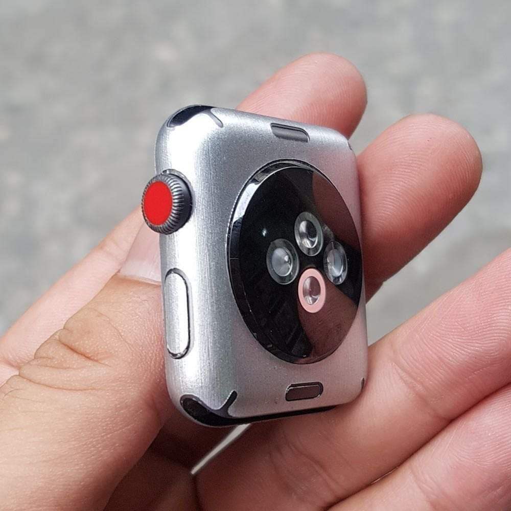 Dán skin đen bóng giả thép và nhiều màu cho iWatch series 1-2-3-4-5-6-SE-7 Che Vết Xước (Tự Dán dễ và đẹp )