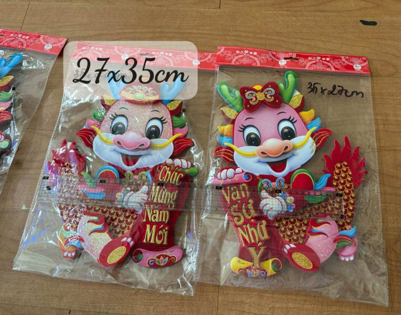 Trang trí tết hình con Giáp Thìn 2024 (1 cặp)