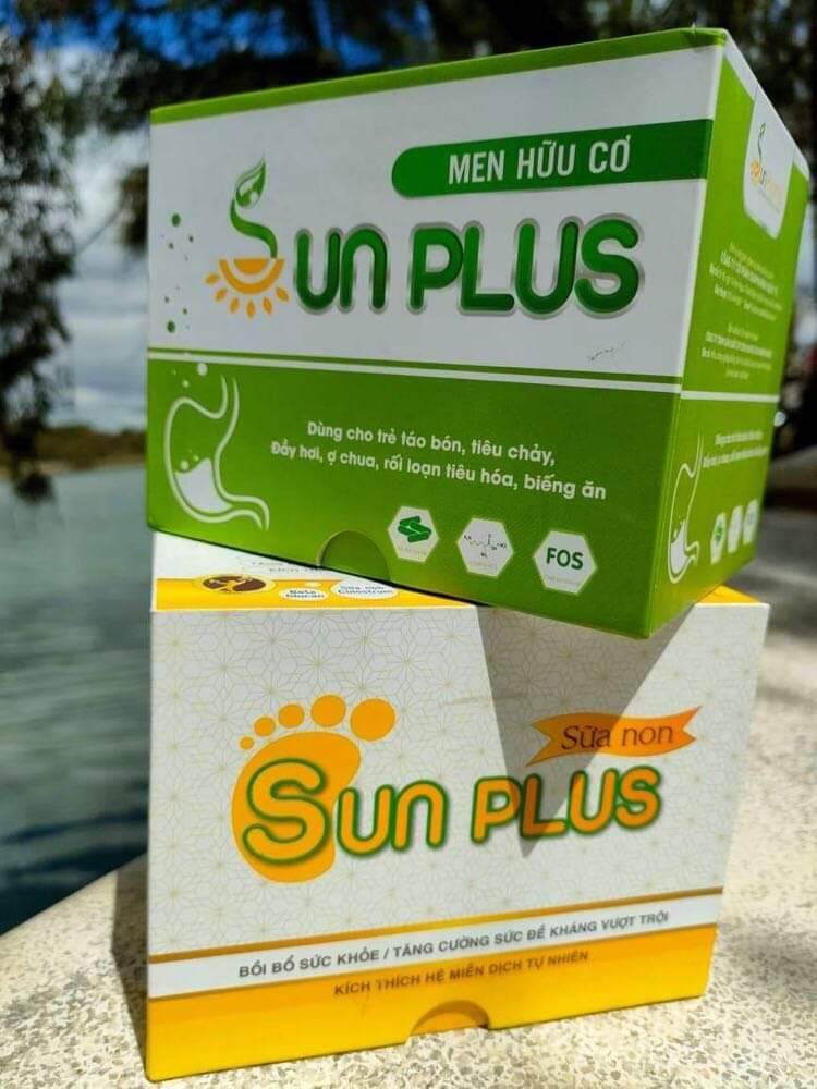 Combo men hữu cơ và sữa non sun plus giúp bé ăn ngon tiêu hóa khỏe, miễn dịch tốt