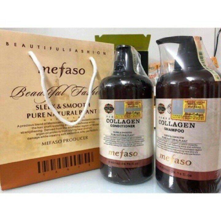 cặp dầu gội + xả mefaso colagen dùng cực thích