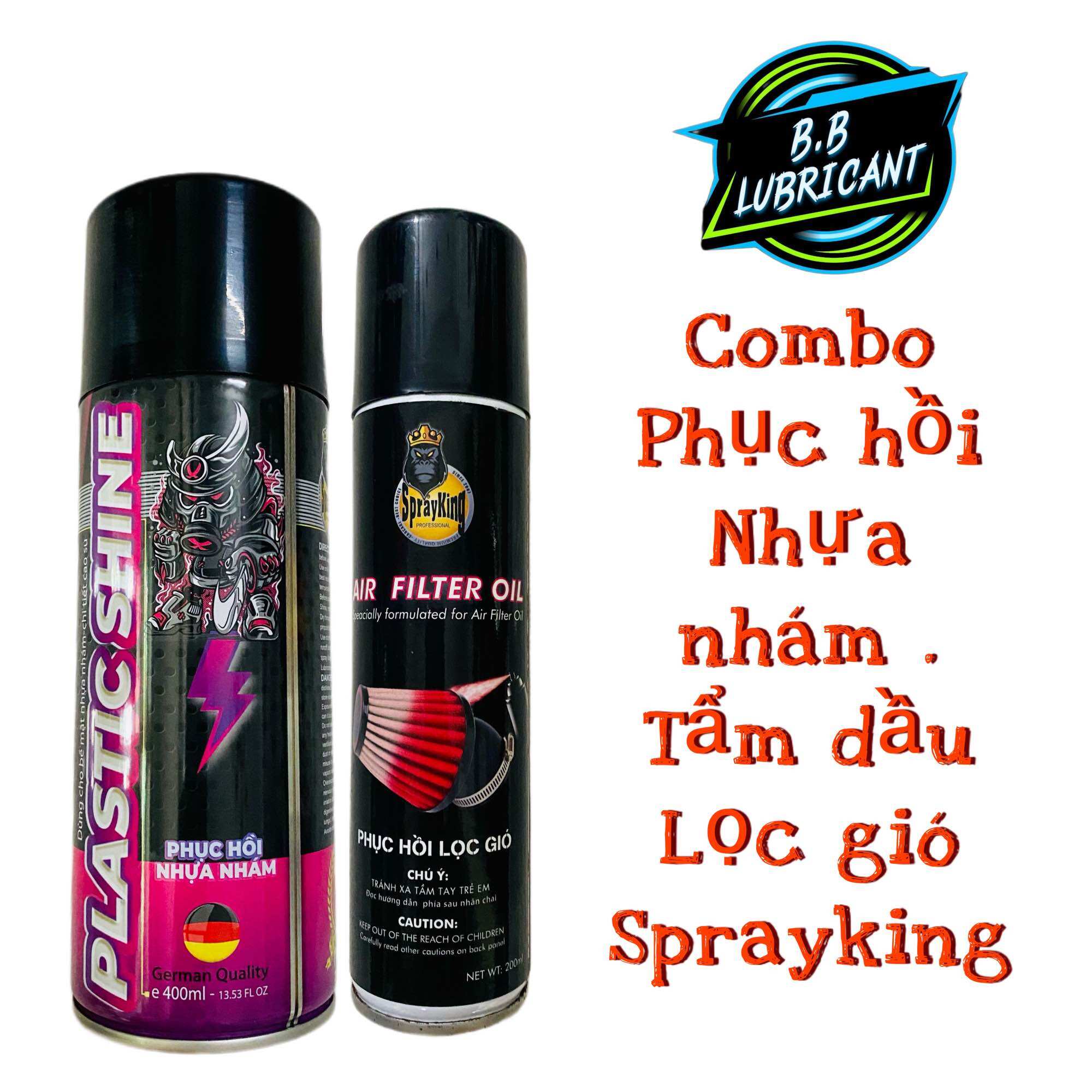 [HCM]COMBO TẨM DẦU LỌC GIÓ + PHỤC HỒI NHỰA NHÁM SPRAYKING