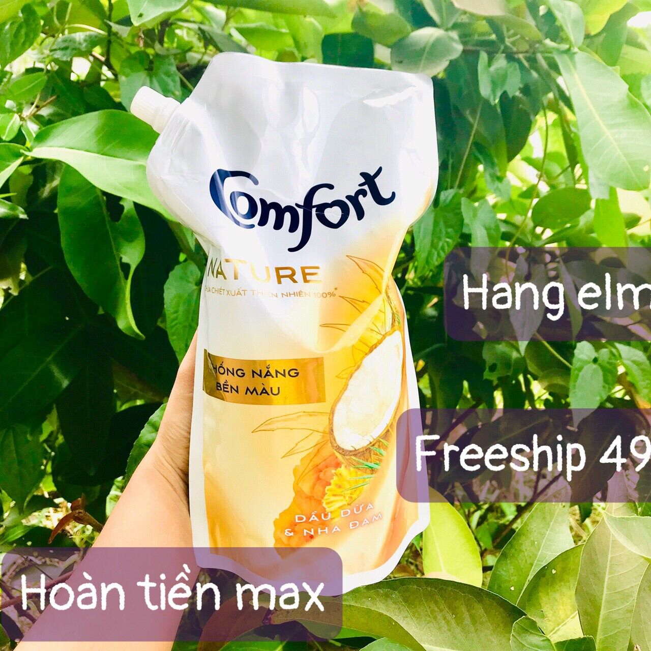 Nước xả làm mềm vải Comfort Nature thanh lọc khử mùi 1.5 L