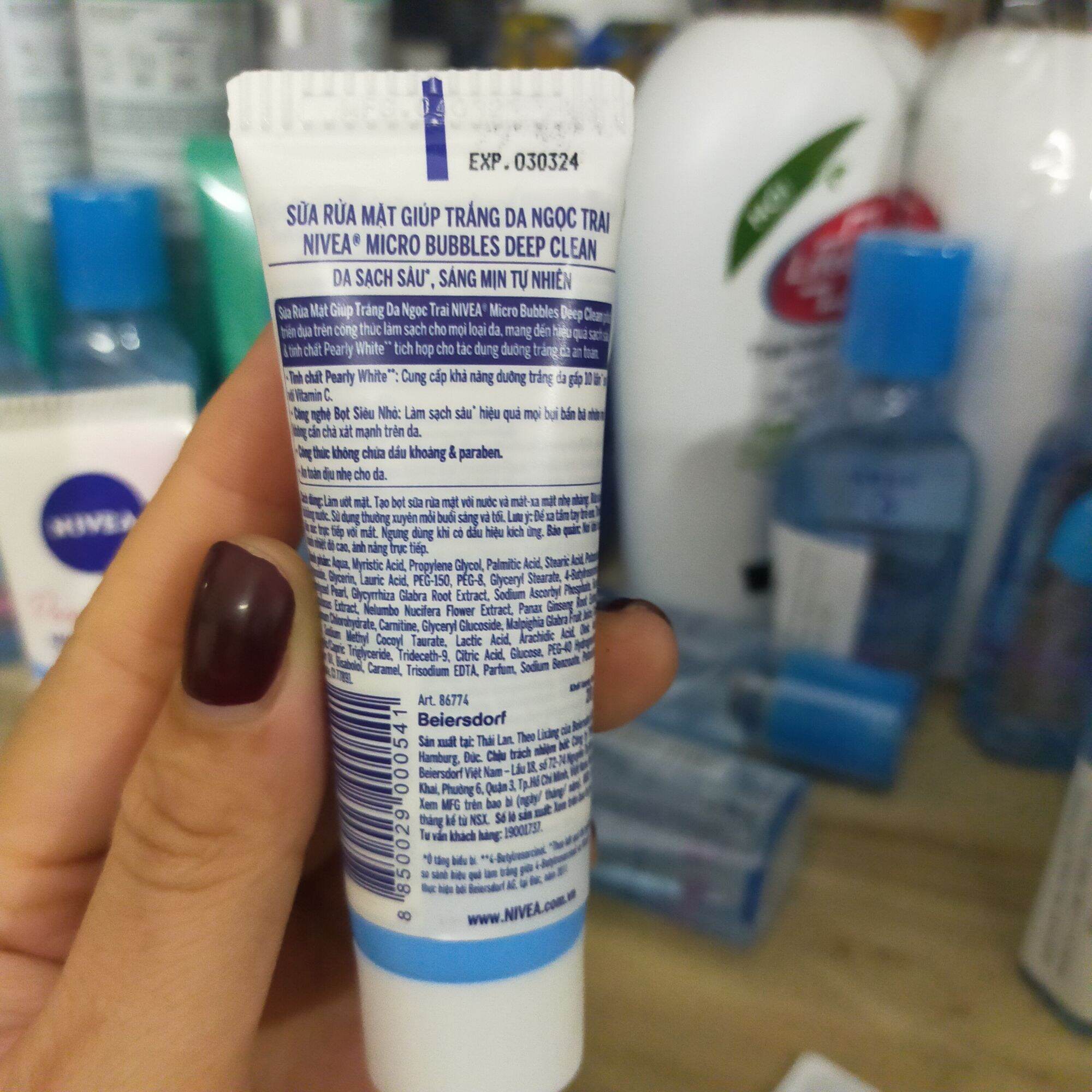 [HCM]combo 2 típ sữa rửa mặt Nivea 5IN1 pearl white 10g