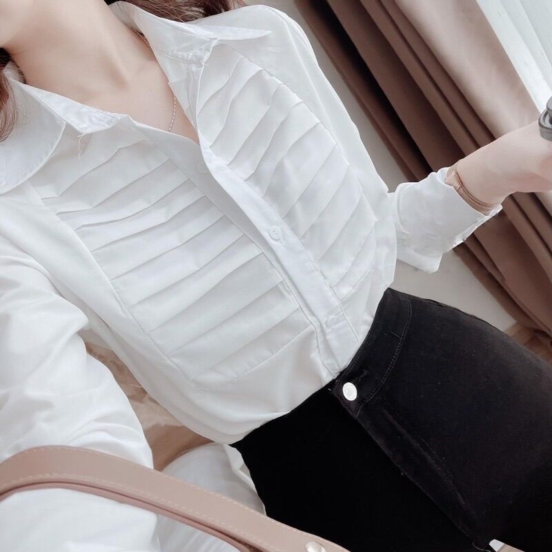 Áo sơ mi basic công sở mặc đi học, đi làm siêu hot