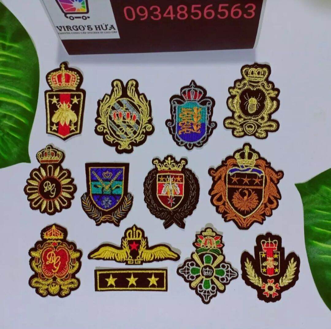 Bộ 5 sticker huy hiệu thêu ủi cao cấp