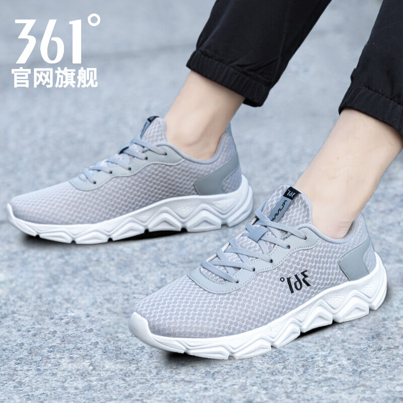 Giày Nam 361 Giày Chạy Bộ Mùa Hè Giày Lưới Thoáng Khí Giày Màu Đen Đế Mềm Mẫu Mới 361 Độ Giày Thể Thao Nam