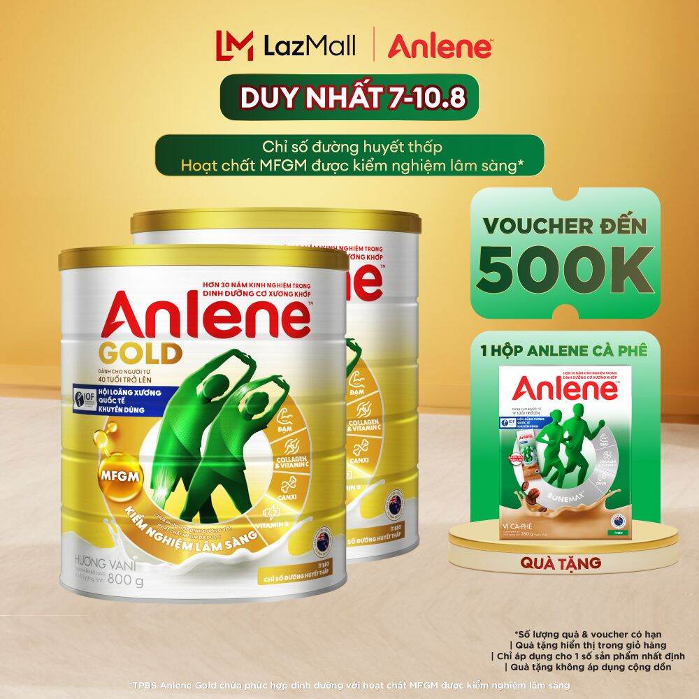 [Voucher giảm đến 26%] Combo 2 Anlene Gold 5X Vani 800g