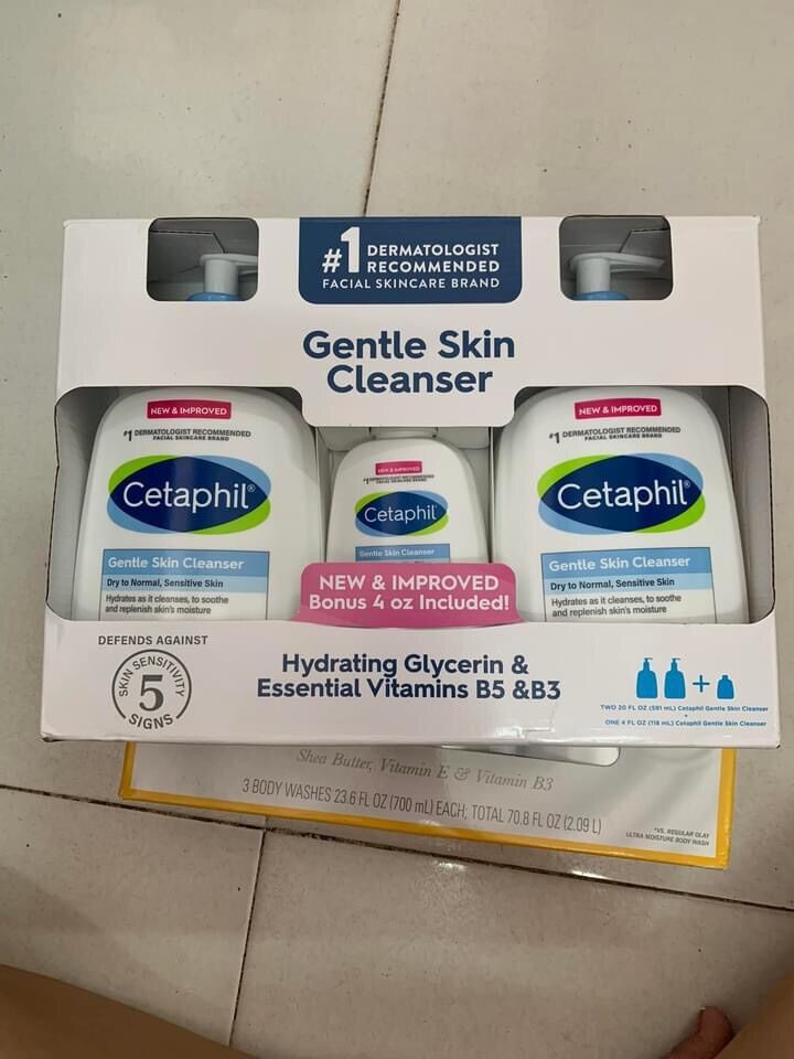 Set 3 chai sữa rửa mặt cetaphil