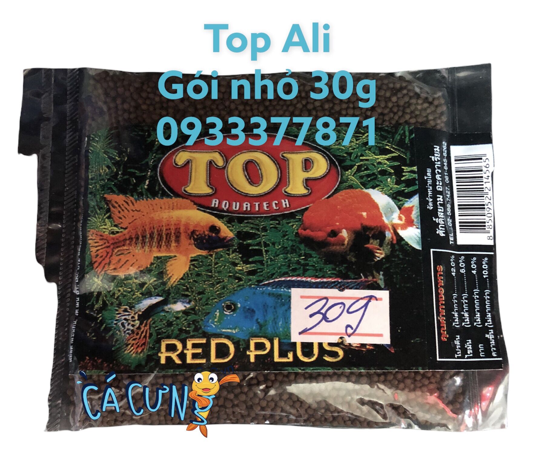 Thức ăn Top Ali red plus 30g chuyên lên màu cho cá cảnh