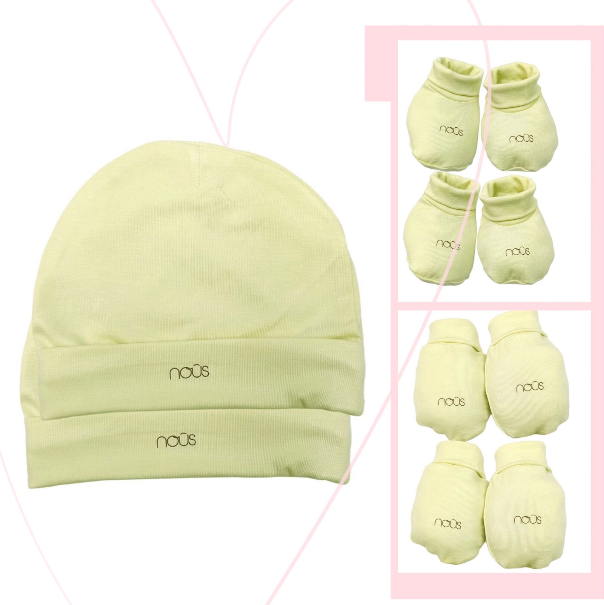 Nous newborn Set Bao tay - Bao chân- Nón sơ sinh