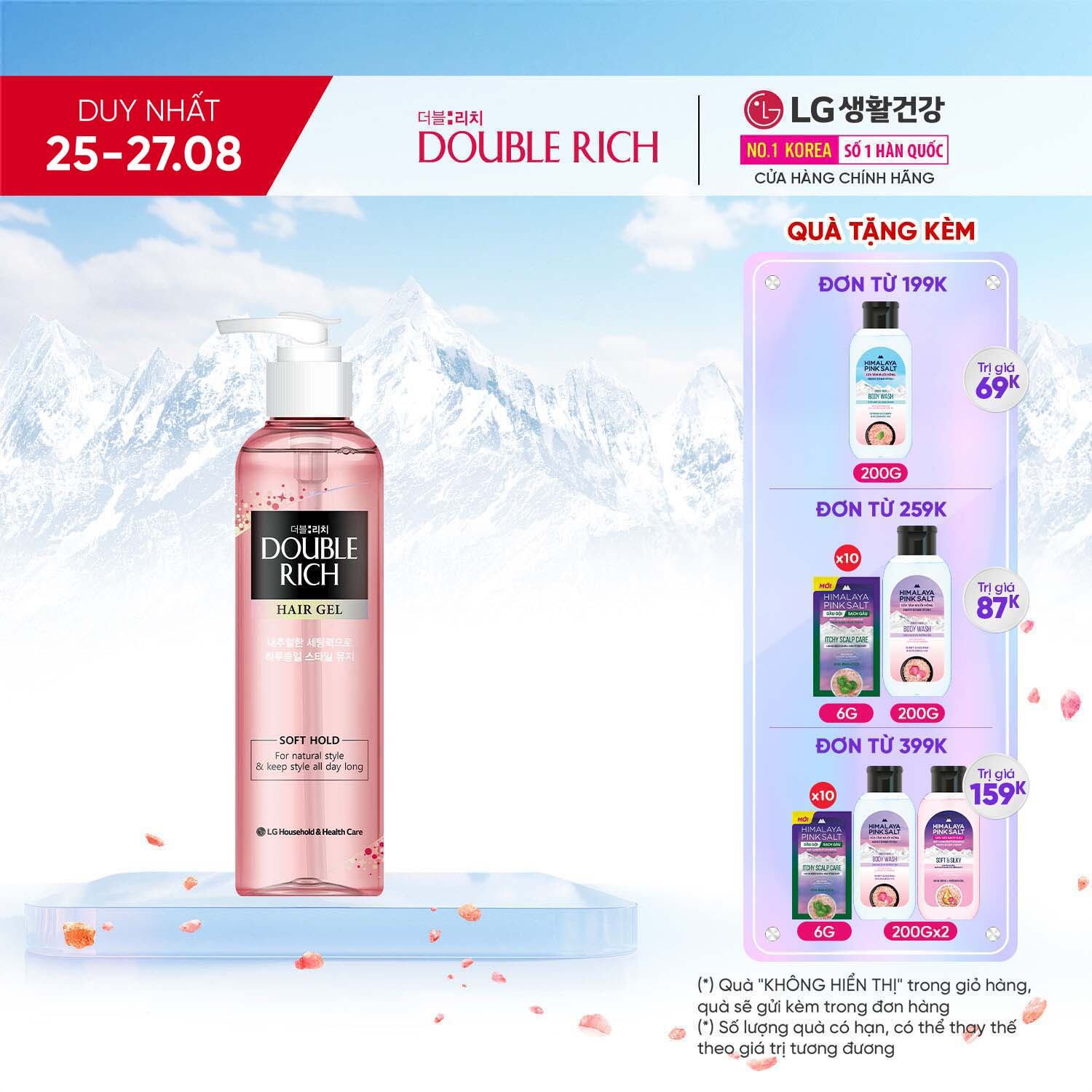 Gel tạo kiểu tóc Double Rich giữ nếp nhẹ tự nhiên