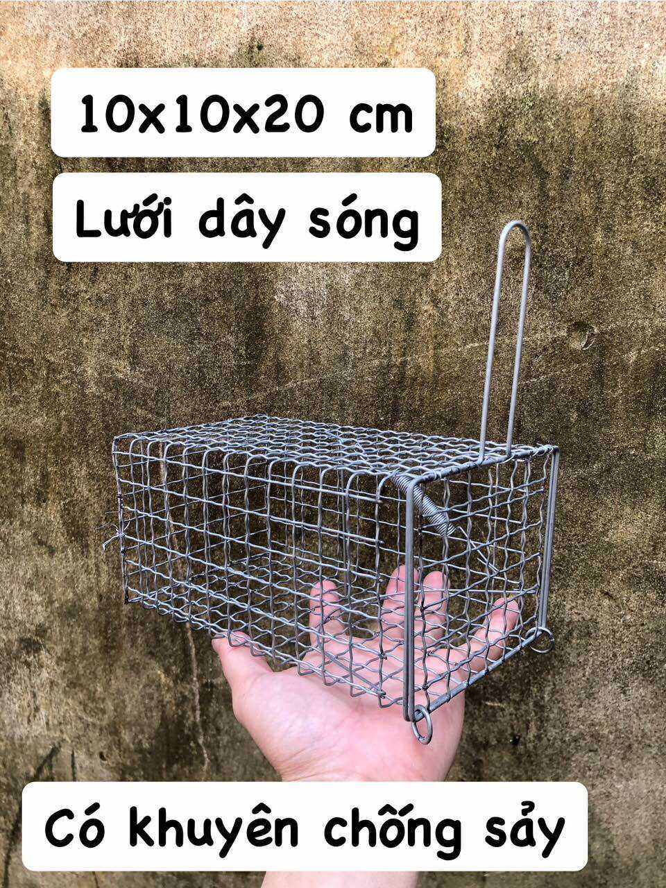 Combo 10 bẫy chuột 10x10x20cm dây sóng.