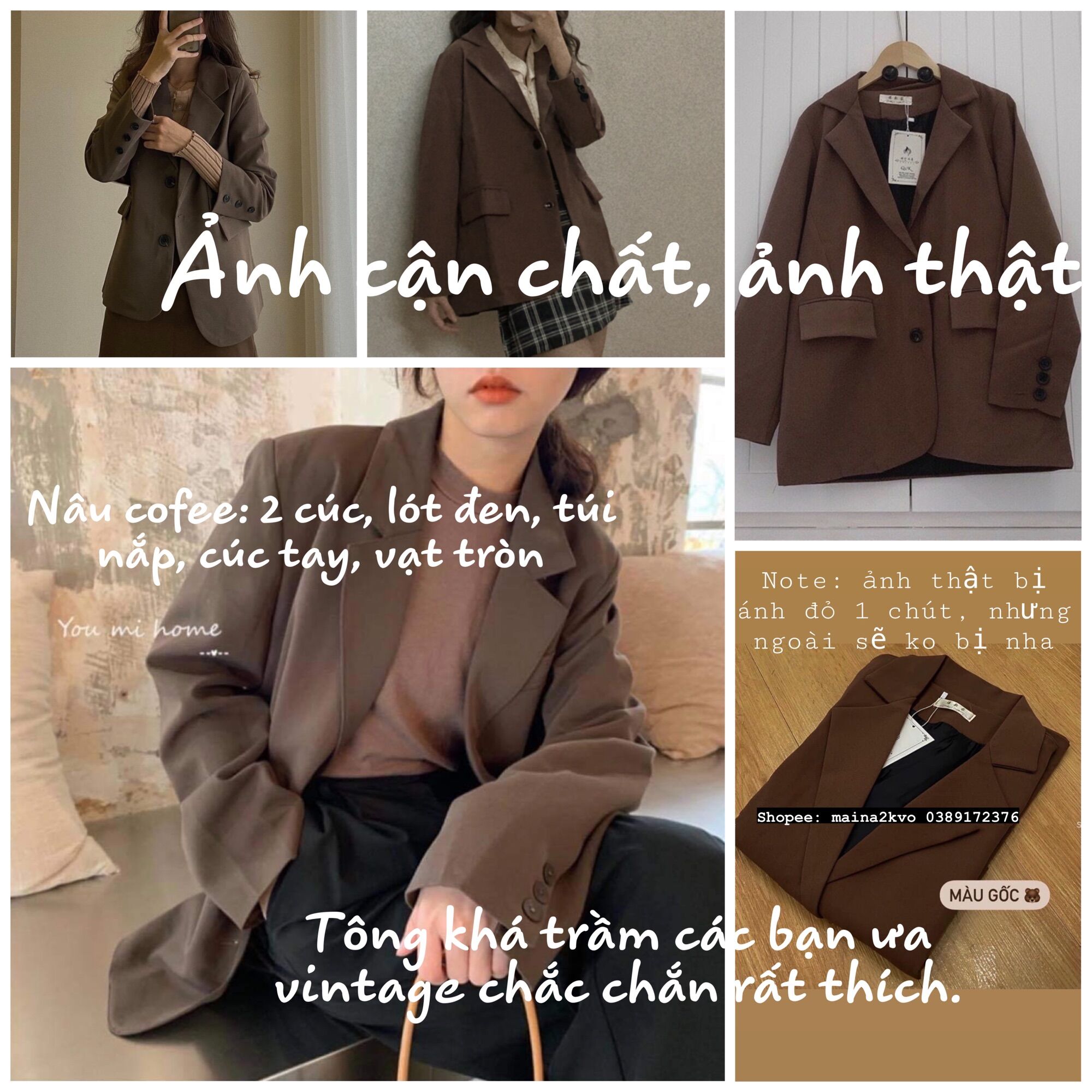 Áo Blazer Túi Nắp Basic 2 Lớp - Áo Vest Nữ Phong Cách Hàn Quốc (ảnh thật/hàng sẵn)