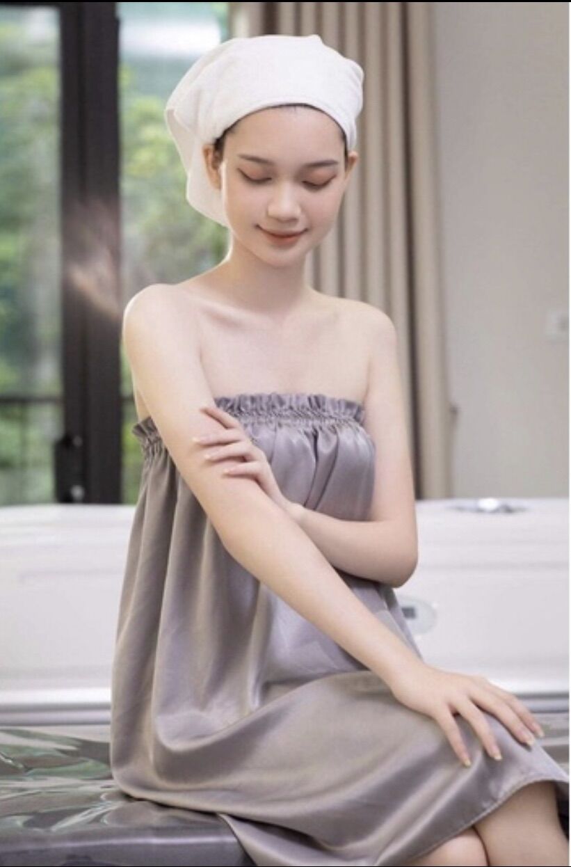 [✅SIÊU ĐẸP✅] váy quây phi lụa mặc trong spa