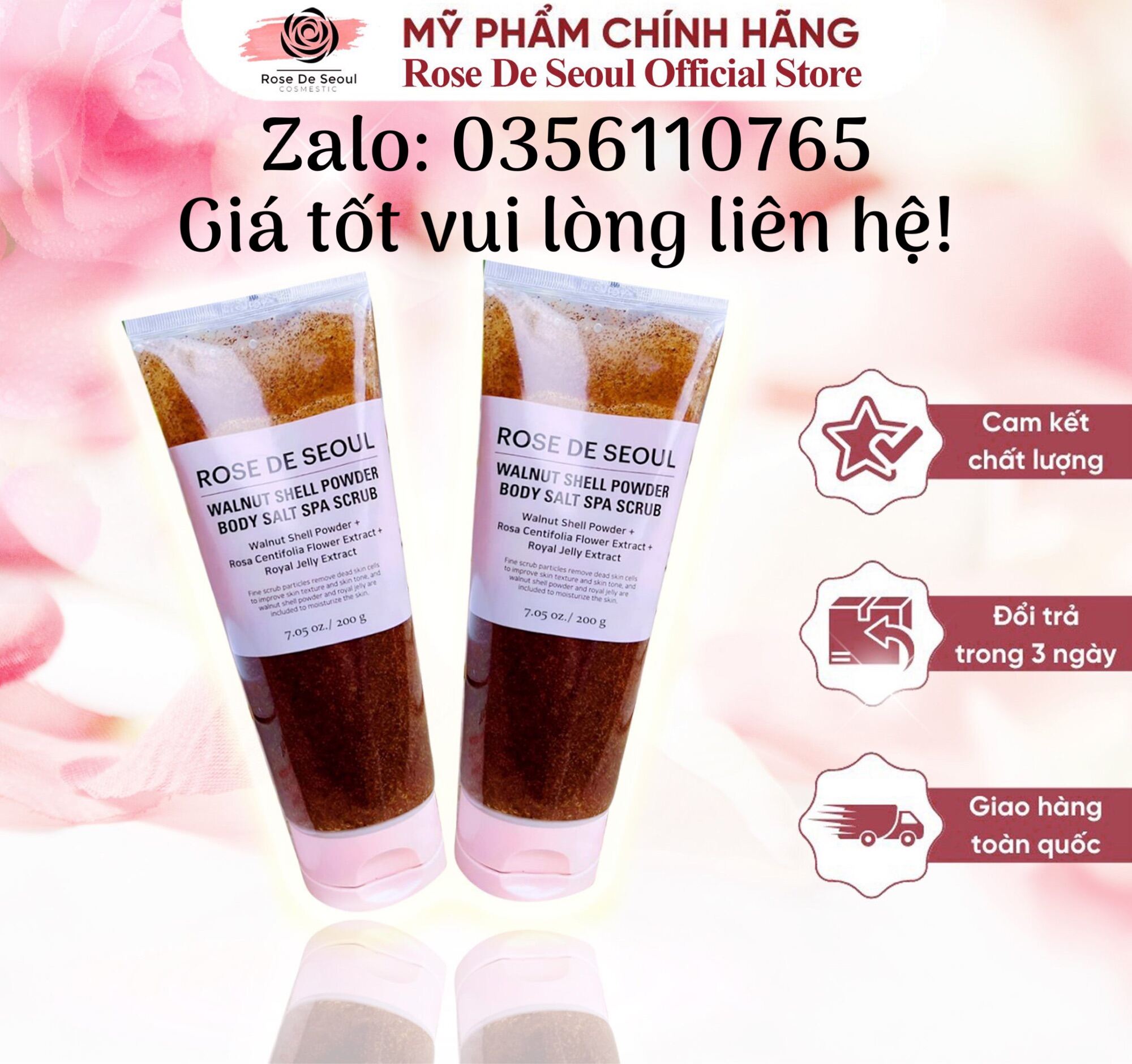 Muối tắm tẩy da chết sữa ong chúa Hàn Quốc Rose De Seoul