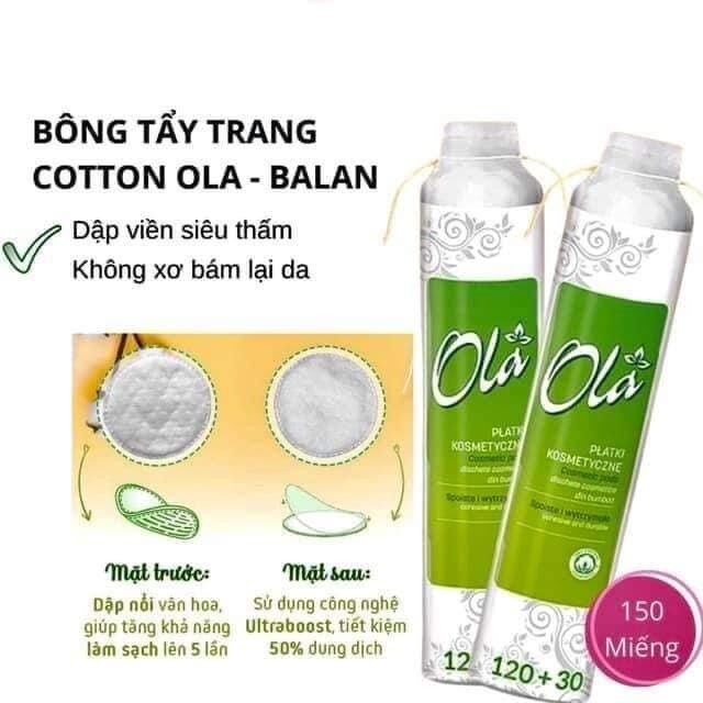 Bông tẩy trang cotton Ola 150 miếng