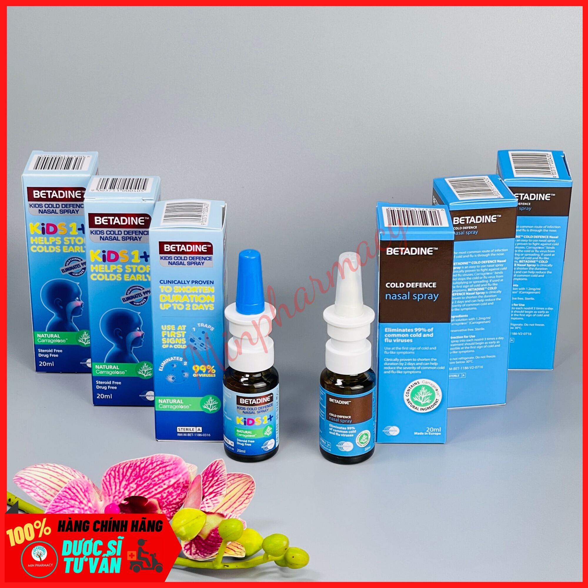 xịt mũi betadine kids cold defence nasal spray chai 20ml - minpharmacy 7