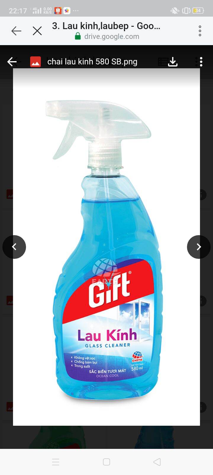 Lau kính gift 580ml