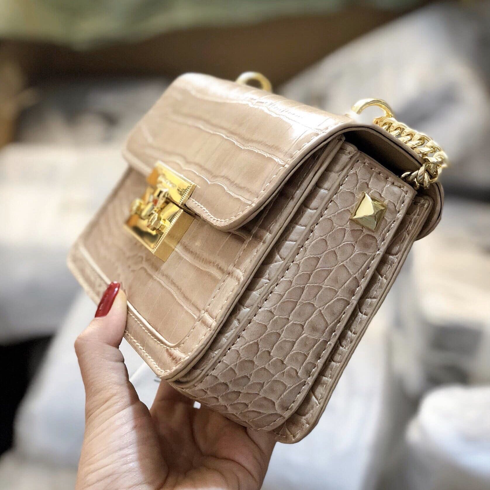 Túi hộp da rắn size 18 chất đẹp(ảnh thật)
