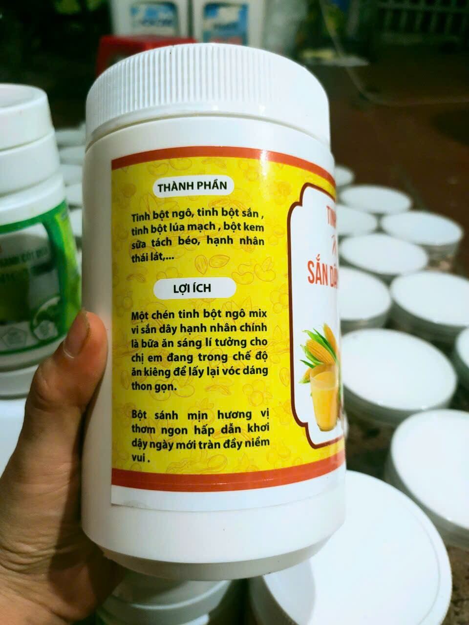 Bột bắp sắn dây hạnh nhân hộp 500gr