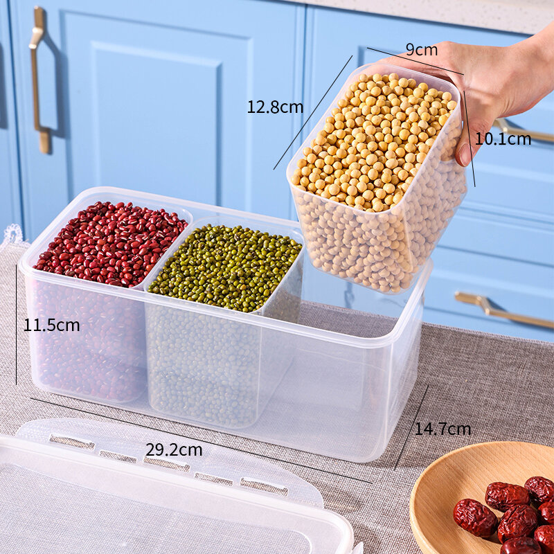 Hộp đựng đồ tủ lạnh hộp bảo quản tươi có nắp rau quả thực phẩm nhà bếp hộp đựng đồ phân ngăn chuyên dụng đông lạnh